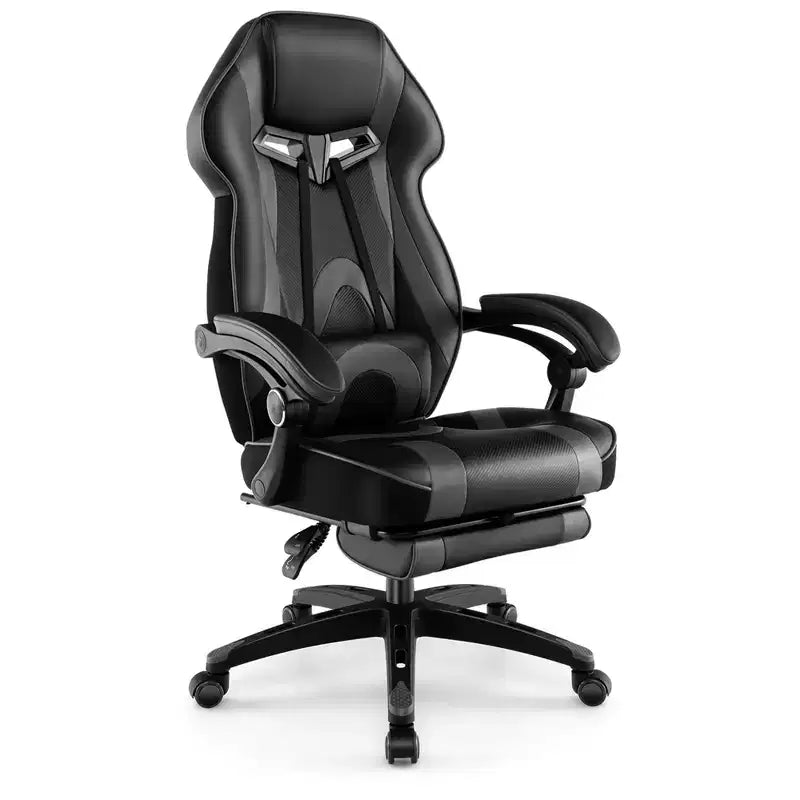 Adjustable E-Sports Racing Style Chair with Padded Headrest, Lumbar Support Blue/Black/Grey/Red