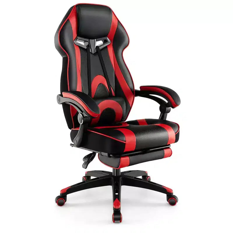 Adjustable E-Sports Racing Style Chair with Padded Headrest, Lumbar Support Blue/Black/Grey/Red