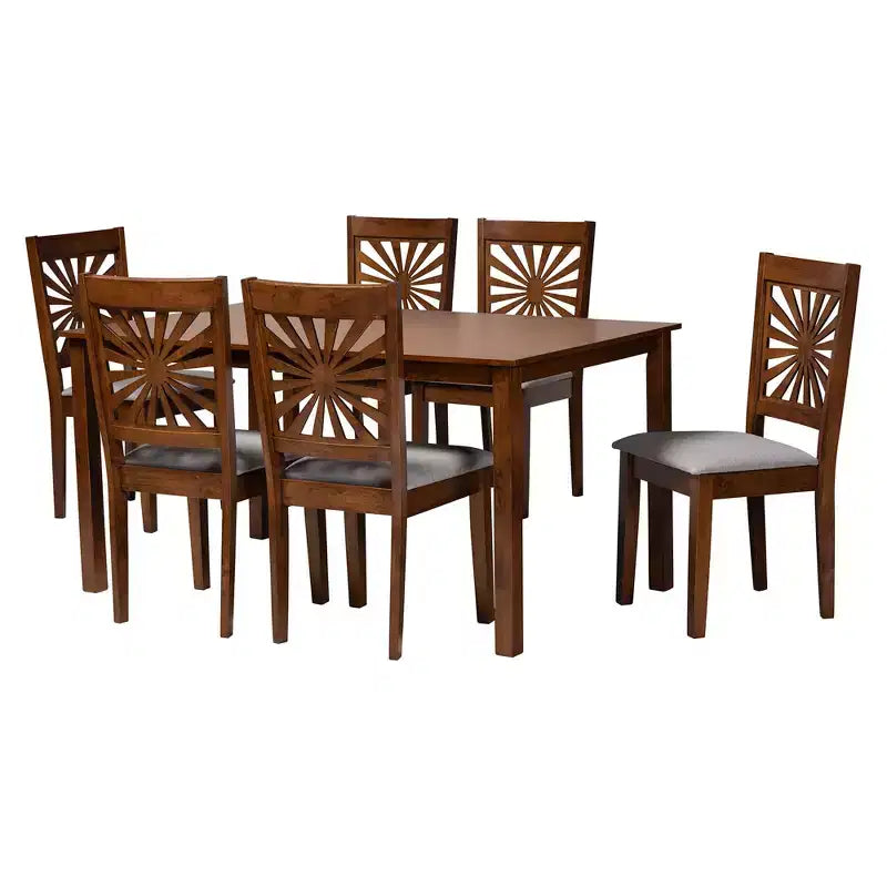 Set da pranzo moderno Baxton Studio Olympia in tessuto e legno