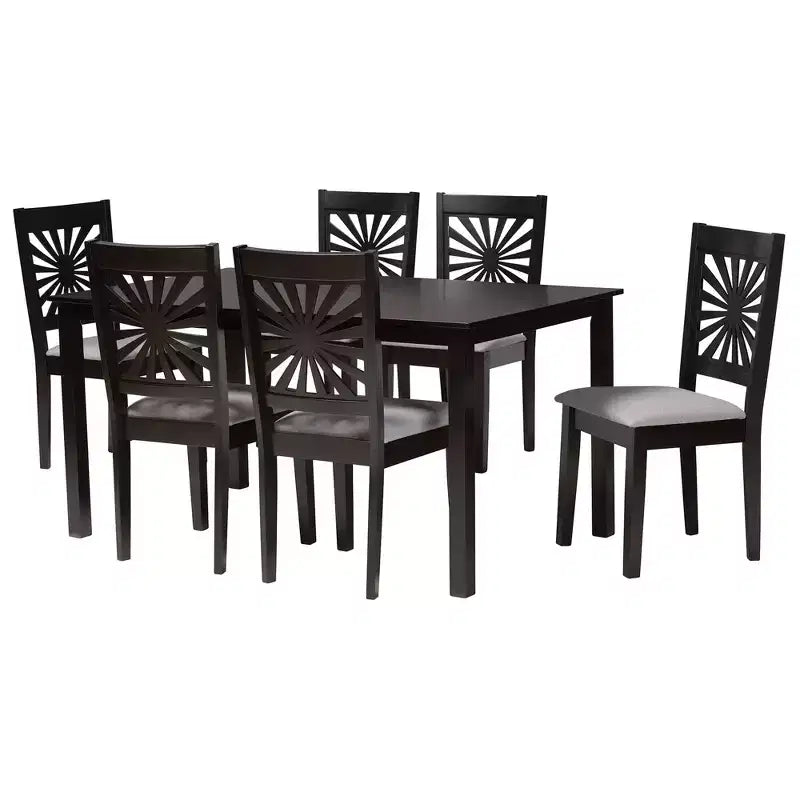 Set da pranzo moderno Baxton Studio Olympia in tessuto e legno