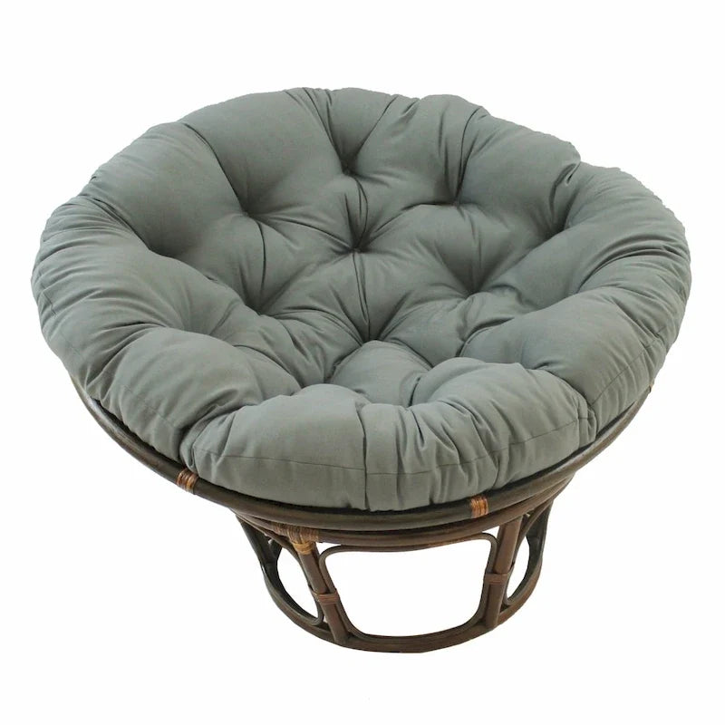 Sedia Papasan in rattan da 42 pollici con cuscino in twill
