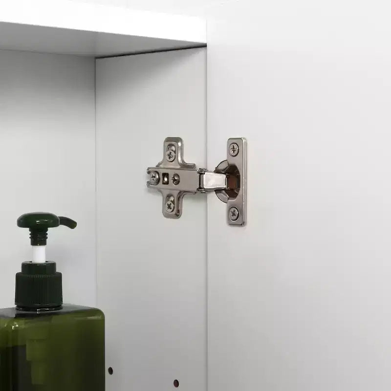 Armadietto dei medicinali, Specchio da bagno con armadietto contenitore e ripiani regolabili, Specchio da bagno a parete, Bianco