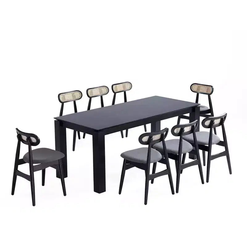 Manhattan Comfort 9pc 70.86" Rockaway and Colbert Rectangle Dining Set