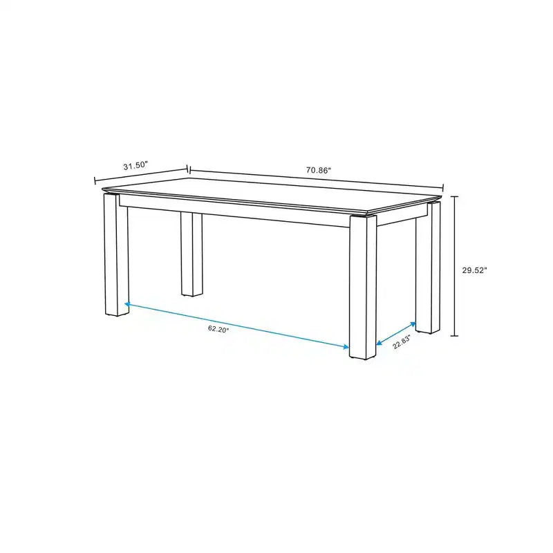 Set da pranzo rettangolare Manhattan Comfort 9 pezzi 70.86" Rockaway e Colbert