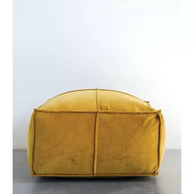 Pouf quadrato in velluto di cotone