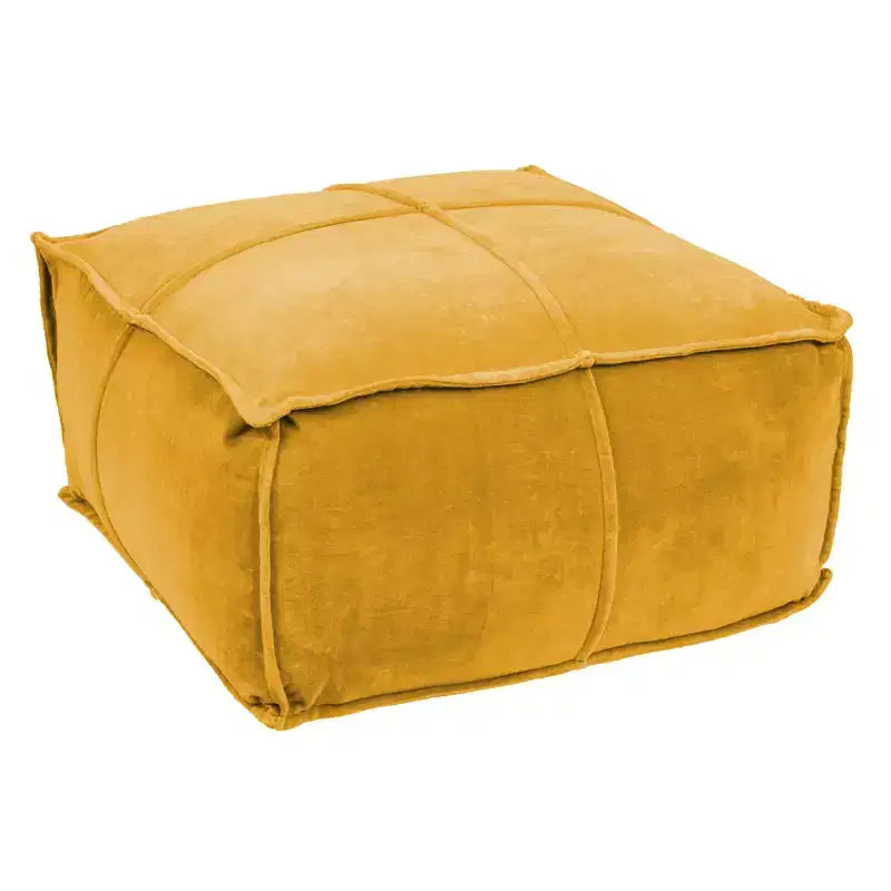 Pouf quadrato in velluto di cotone