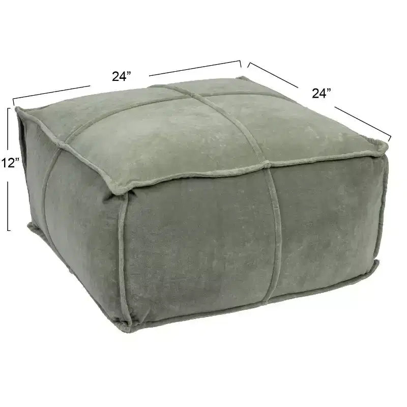 Pouf quadrato in velluto di cotone