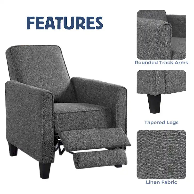 Poltrona reclinabile imbottita Haynes Traditional Fabric Welted di Furniture of America