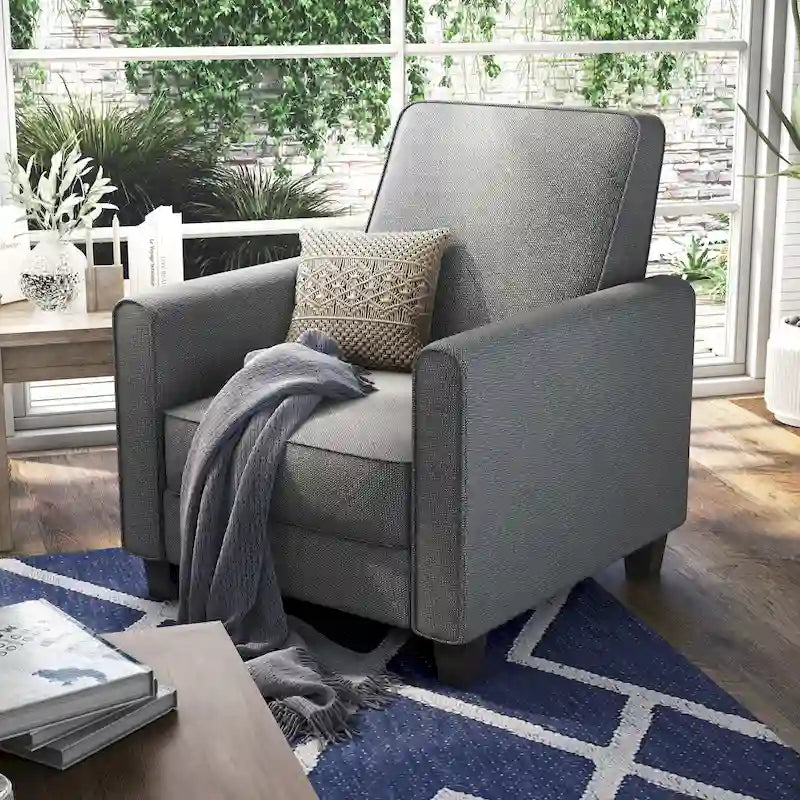 Poltrona reclinabile imbottita Haynes Traditional Fabric Welted di Furniture of America
