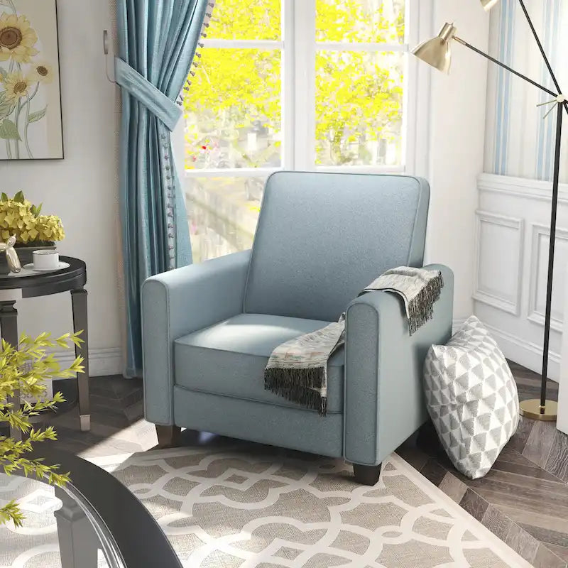 Poltrona reclinabile imbottita Haynes Traditional Fabric Welted di Furniture of America
