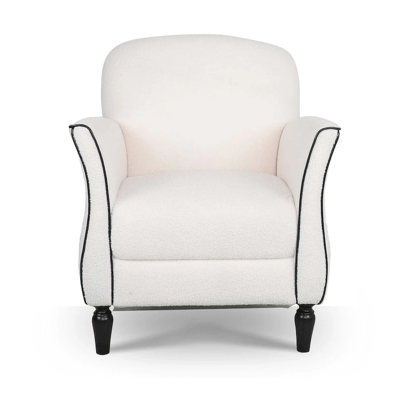 Poltrona d'accento imbottita con gambe in legno