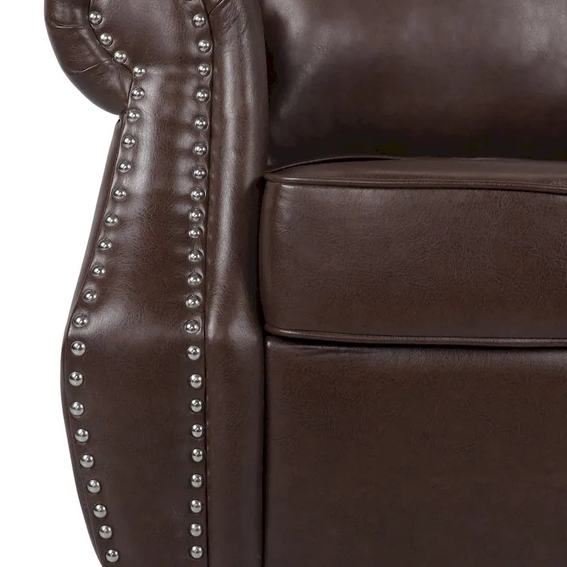 Poltrona club Dowd in similpelle con borchie di Christopher Knight Home