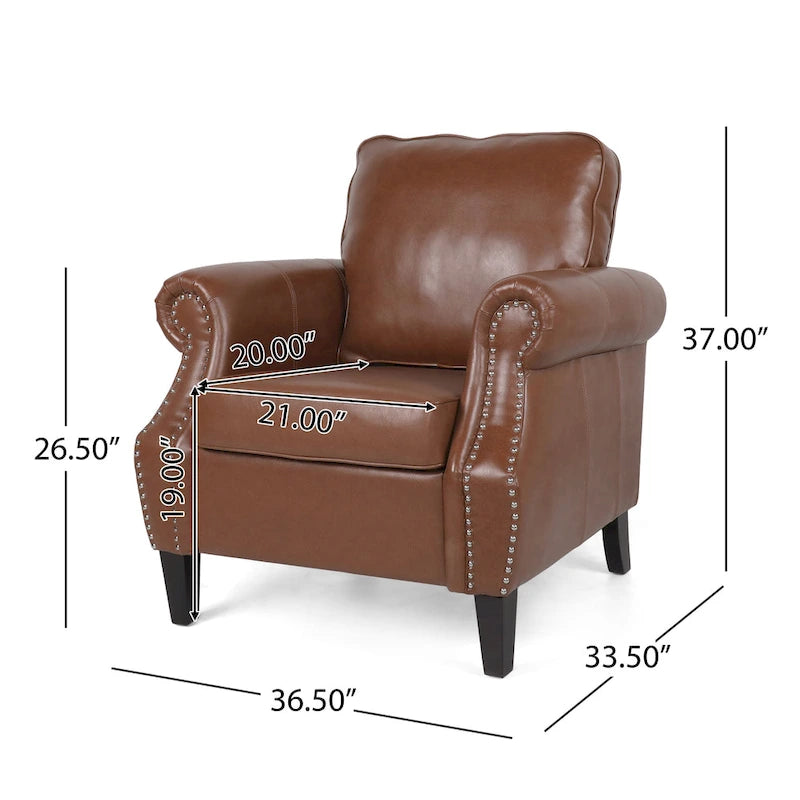 Poltrona club Dowd in similpelle con borchie di Christopher Knight Home
