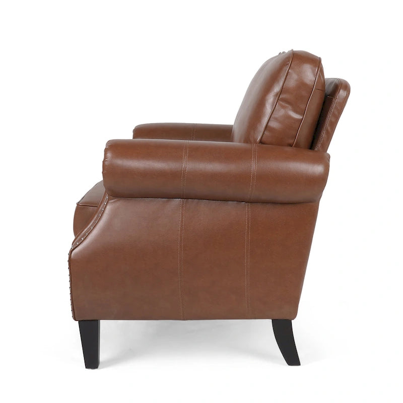 Poltrona club Dowd in similpelle con borchie di Christopher Knight Home
