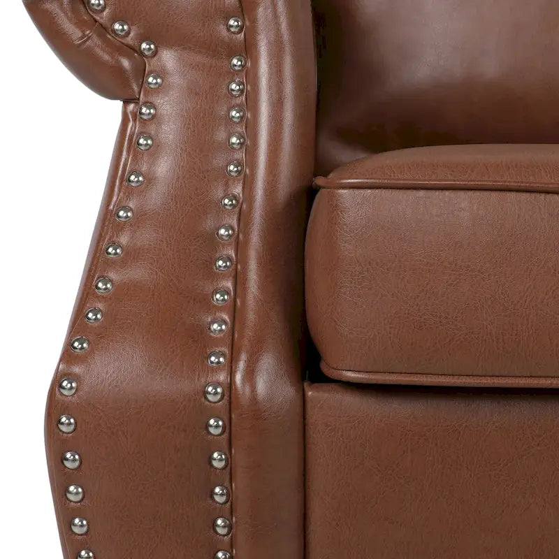 Poltrona club Dowd in similpelle con borchie di Christopher Knight Home