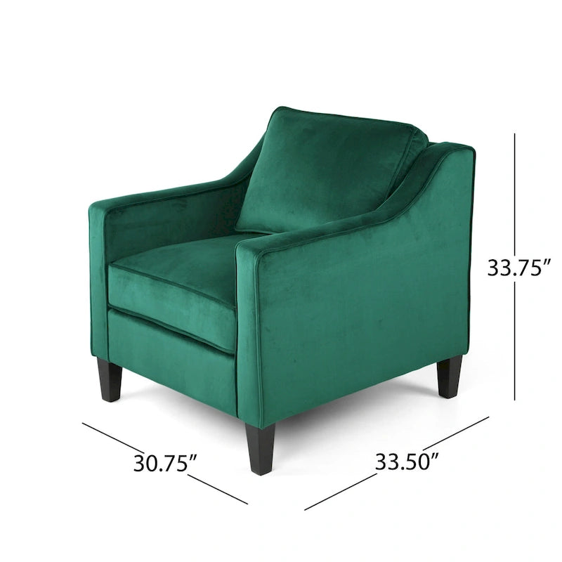 Poltrona Milo in velluto contemporaneo di Christopher Knight Home - 30,75 L x 33,50 P x 33,75 A