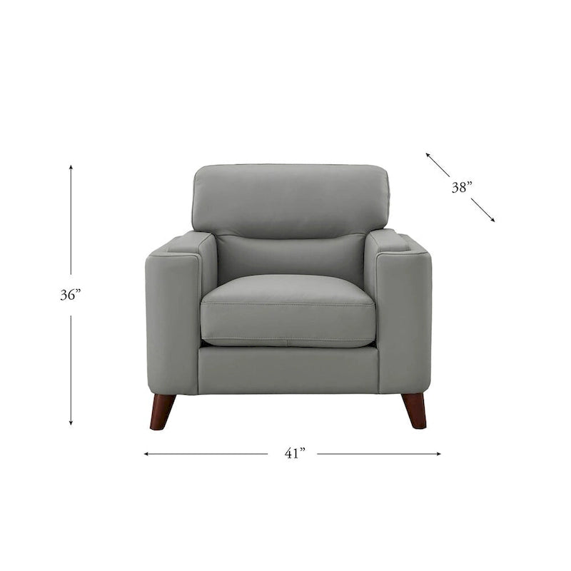 Hydeline Elm-Stuhl aus vollnarbigem Leder mit Federn, Memory-Schaumstoff und Federn