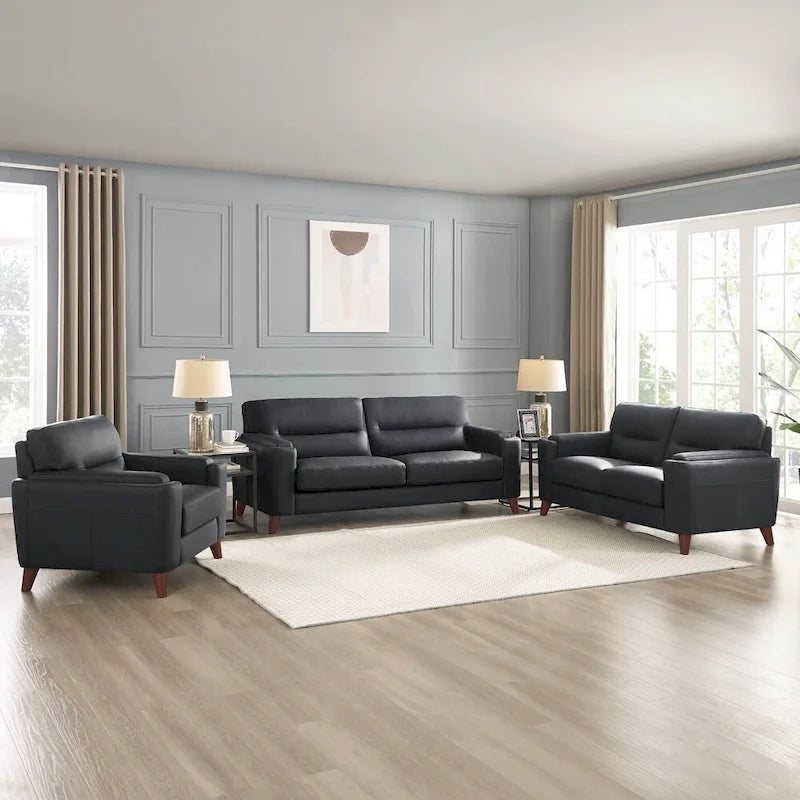 Hydeline Elm-Stuhl aus vollnarbigem Leder mit Federn, Memory-Schaumstoff und Federn