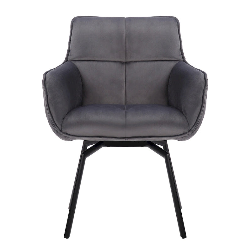 Poltrona Porthos Home Demi Girevole in Velluto con Gambe in Metallo