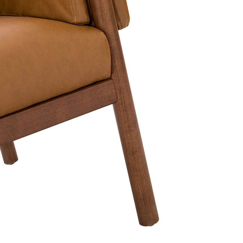 Poltrona da salotto Tiago Comfy Glossy con base in legno massello, set da 2