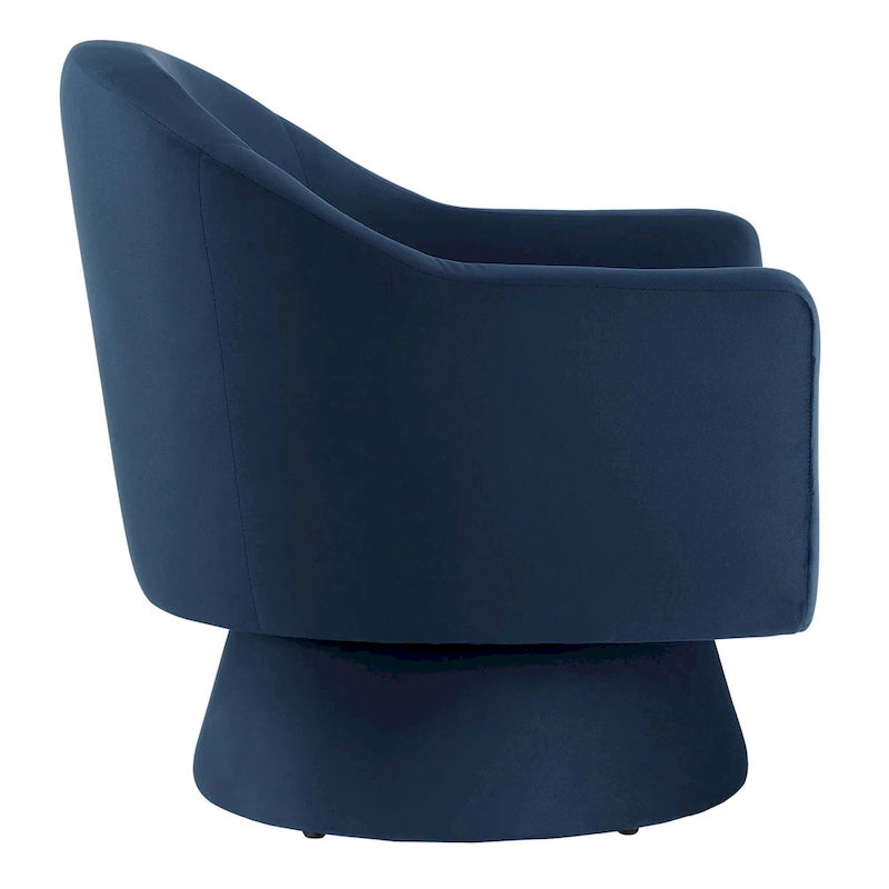 Poltrona girevole in velluto e legno Astral Performance