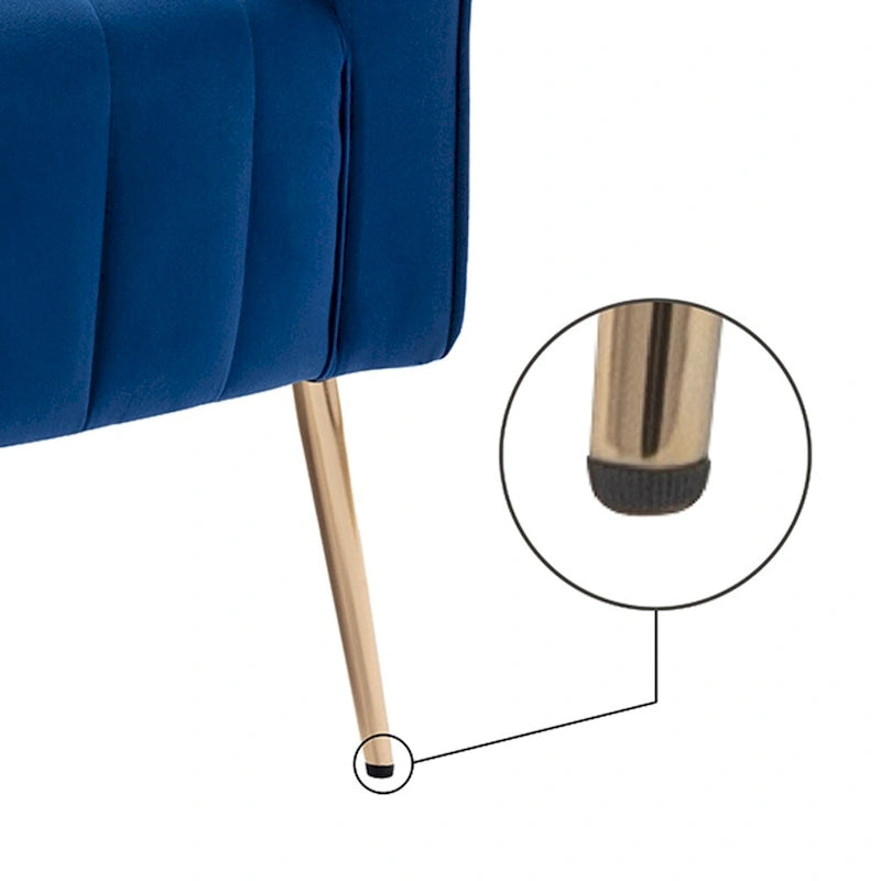 Poltrona Accent in Velluto, Poltrona a Orecchioni con Gambe Dorate, Divano Singolo Imbottito per Soggiorno Camera da Letto