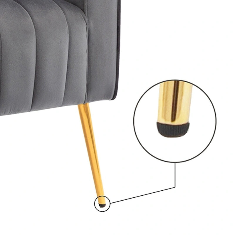 Poltrona Accent in Velluto, Poltrona a Orecchioni con Gambe Dorate, Divano Singolo Imbottito per Soggiorno Camera da Letto