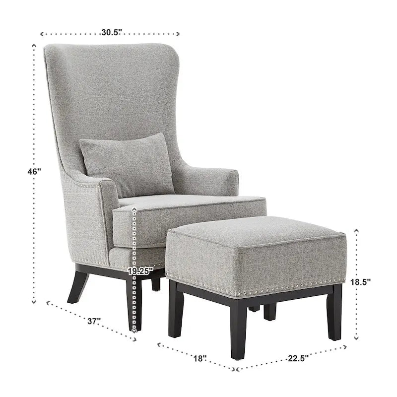 Poltrona lounge Capella Highback Wing con poggiapiedi di iNSPIRE Q Artisan