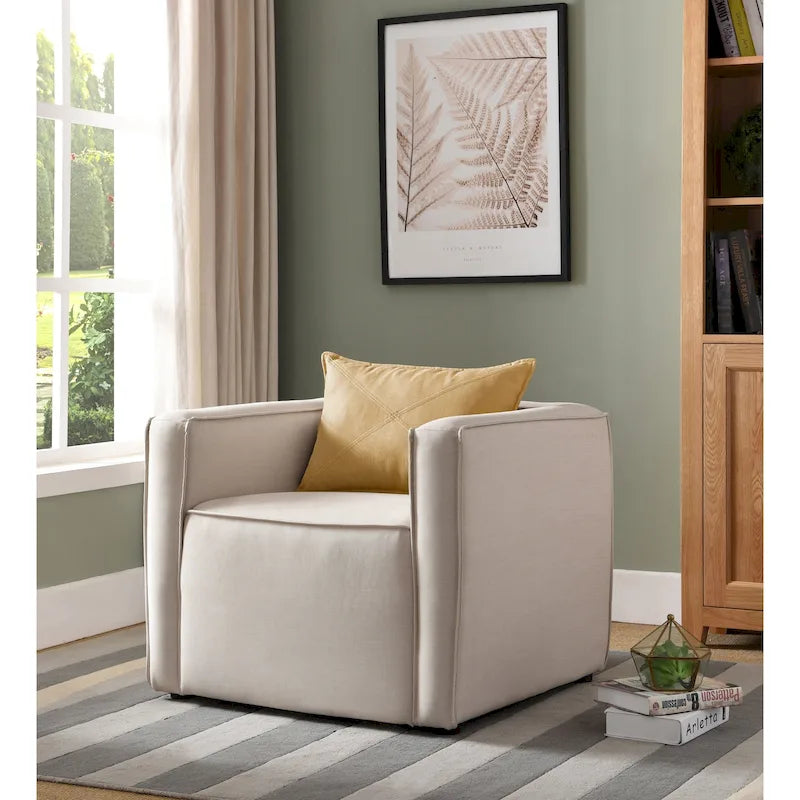 Poltrona di design Dack imbottita in tessuto di Furniture of America