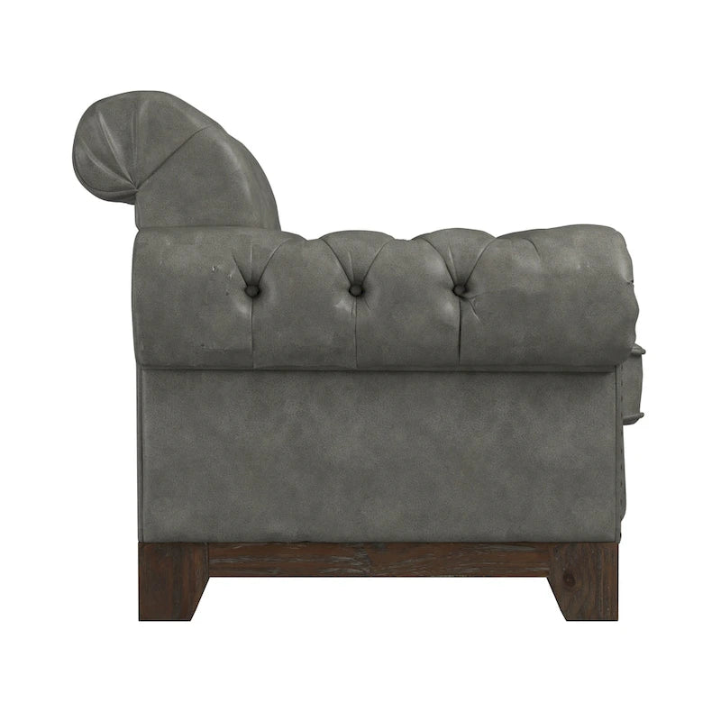 Poltrona Chesterfield Greenwich "Tufted Scroll Arm Nailhead" di iNSPIRE Q Artisan