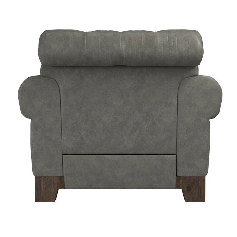 Poltrona Chesterfield Greenwich "Tufted Scroll Arm Nailhead" di iNSPIRE Q Artisan
