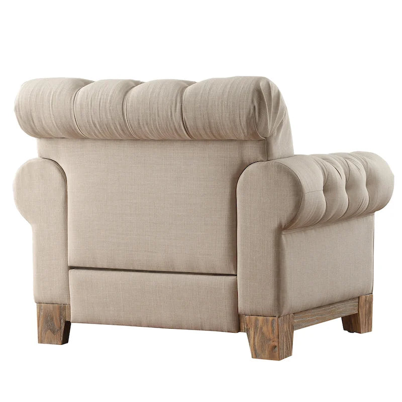 Poltrona Chesterfield Greenwich "Tufted Scroll Arm Nailhead" di iNSPIRE Q Artisan