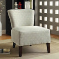 Poltrona decorativa Lele contemporanea in tessuto imbottito con motivo Ikat di Furniture of America