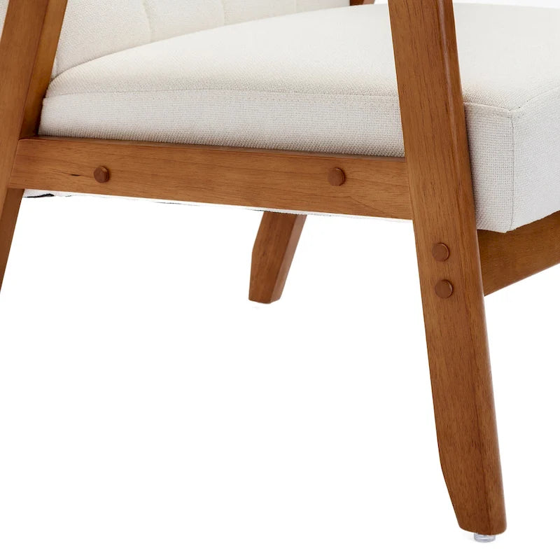 Poltrona con braccioli e piedini in legno massello, per soggiorno, camera da letto, studio