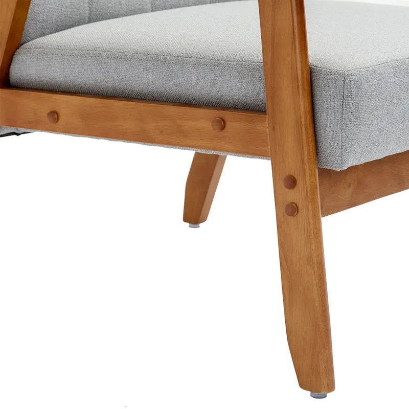 Poltrona con braccioli e piedini in legno massello, per soggiorno, camera da letto, studio