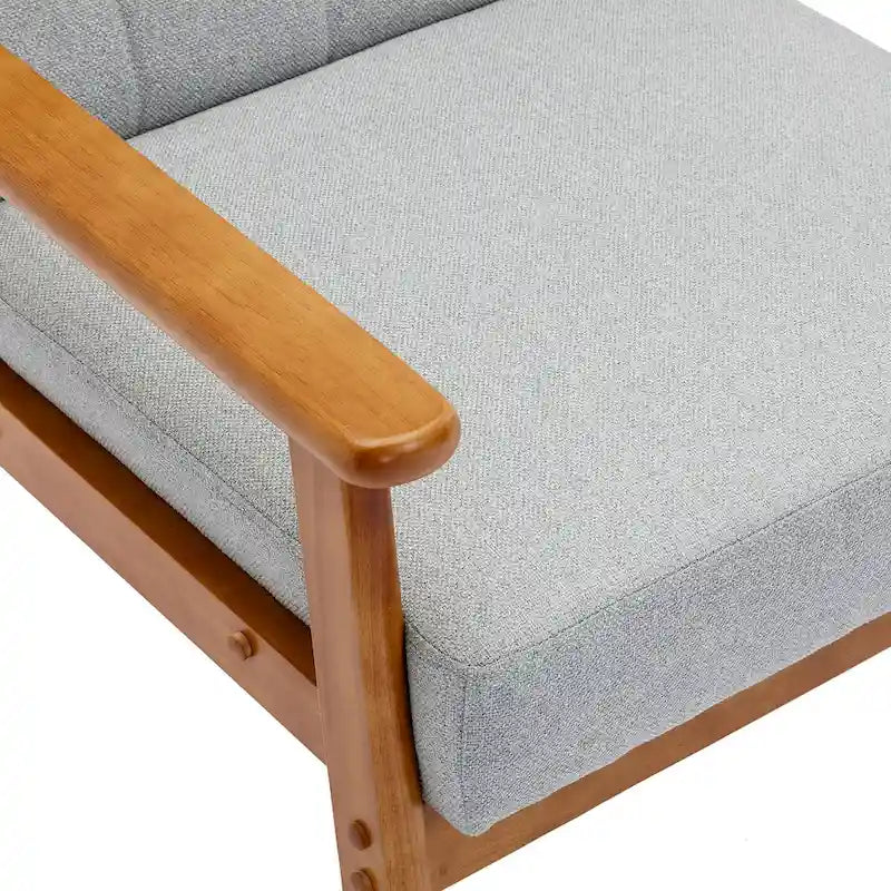 Poltrona con braccioli e piedini in legno massello, per soggiorno, camera da letto, studio