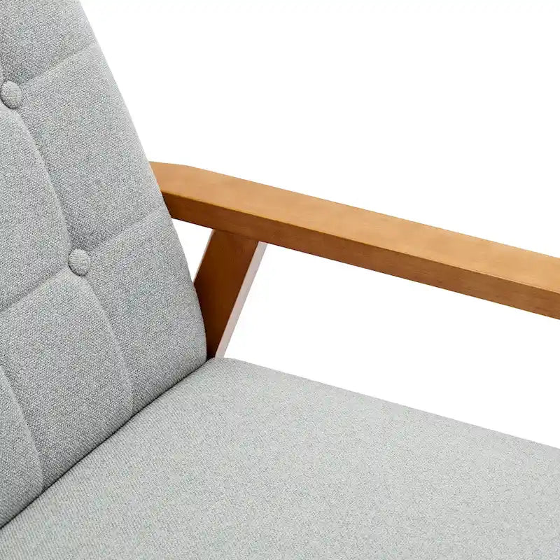 Poltrona con braccioli e piedini in legno massello, per soggiorno, camera da letto, studio