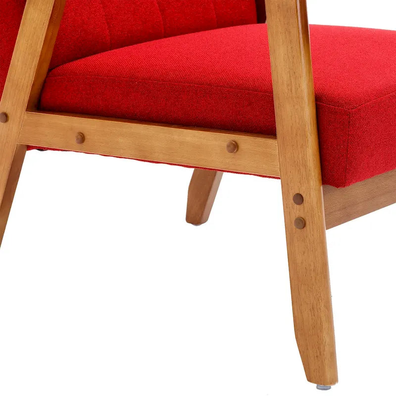 Poltrona con braccioli e piedini in legno massello, per soggiorno, camera da letto, studio