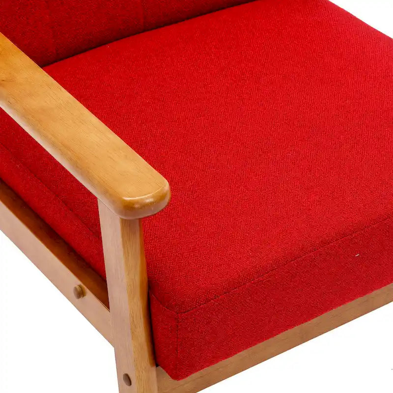 Poltrona con braccioli e piedini in legno massello, per soggiorno, camera da letto, studio
