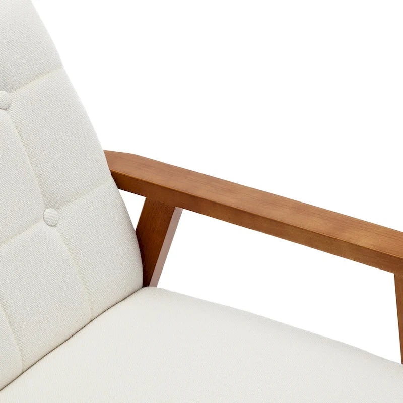 Poltrona con braccioli e piedini in legno massello, per soggiorno, camera da letto, studio
