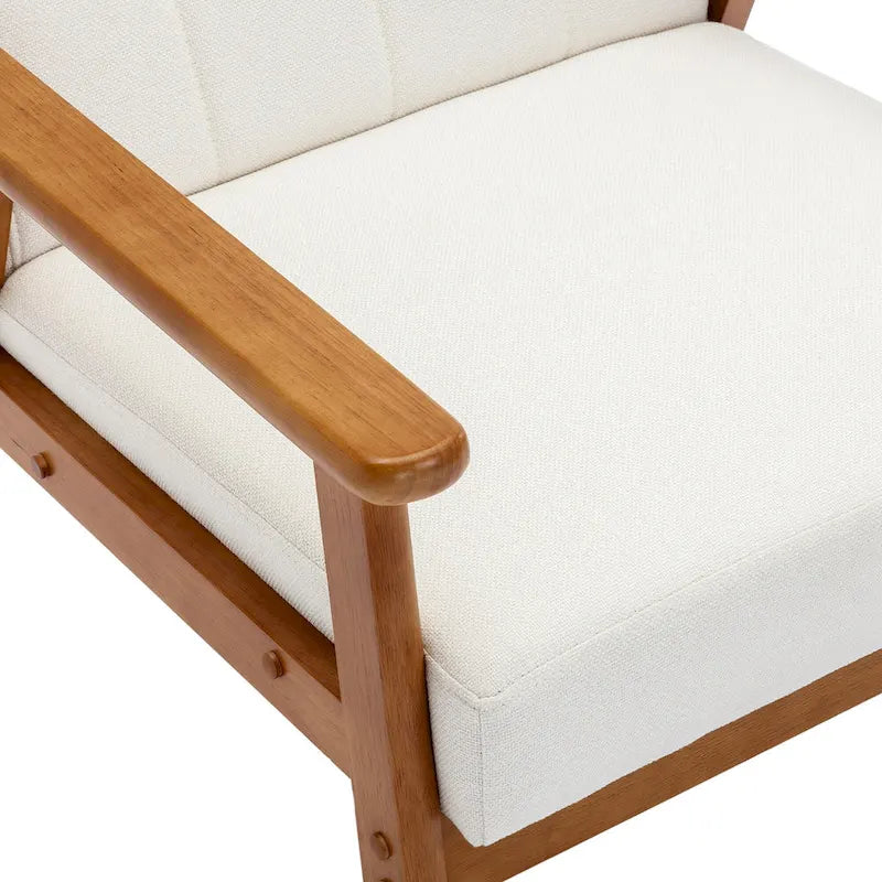 Poltrona con braccioli e piedini in legno massello, per soggiorno, camera da letto, studio