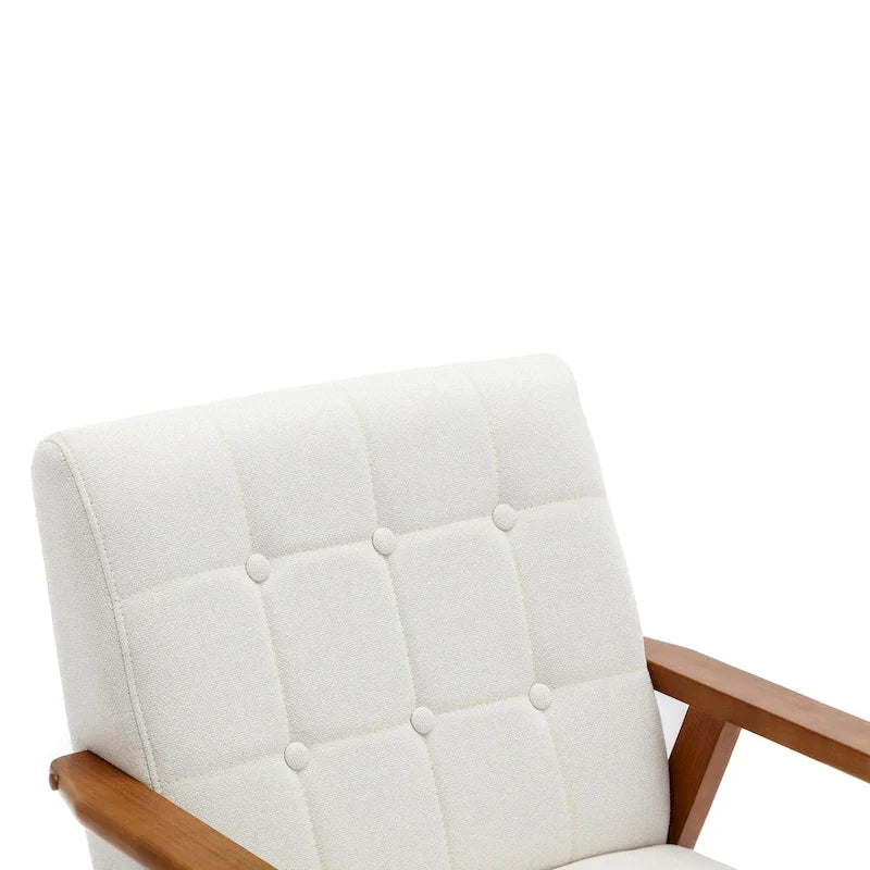 Poltrona con braccioli e piedini in legno massello, per soggiorno, camera da letto, studio