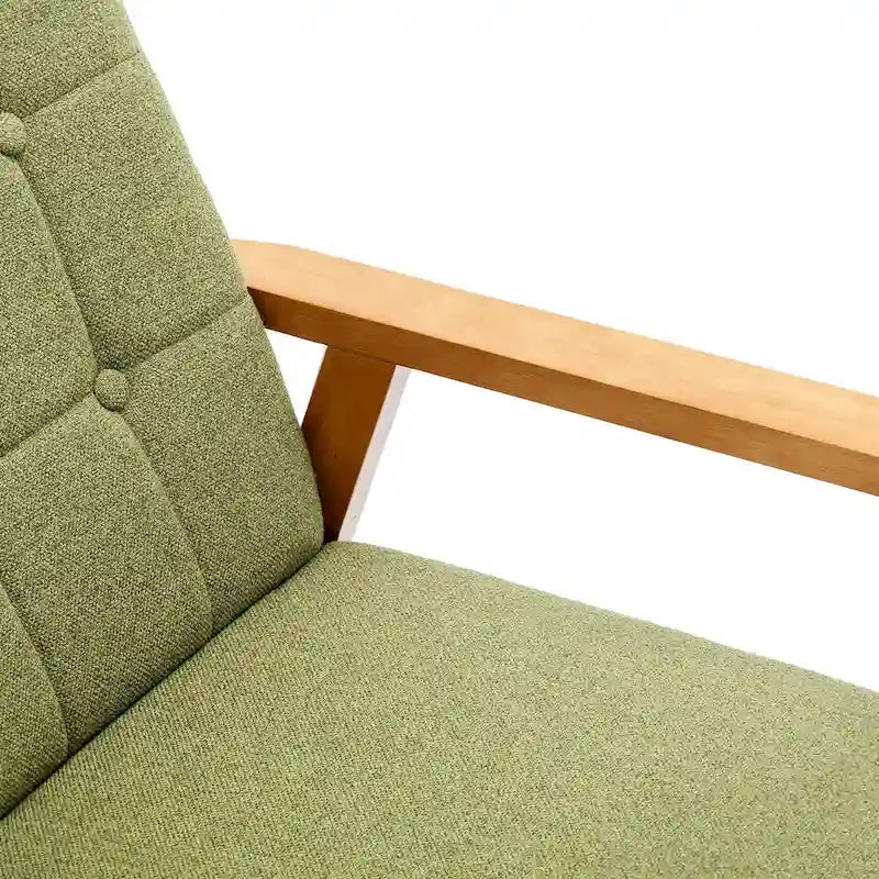 Poltrona con braccioli e piedini in legno massello, per soggiorno, camera da letto, studio