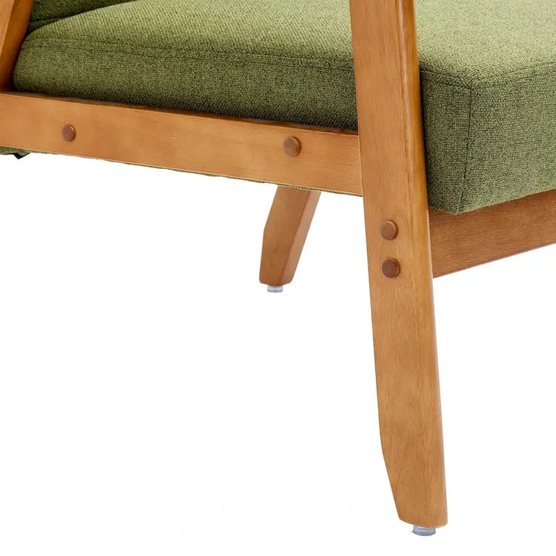 Poltrona con braccioli e piedini in legno massello, per soggiorno, camera da letto, studio