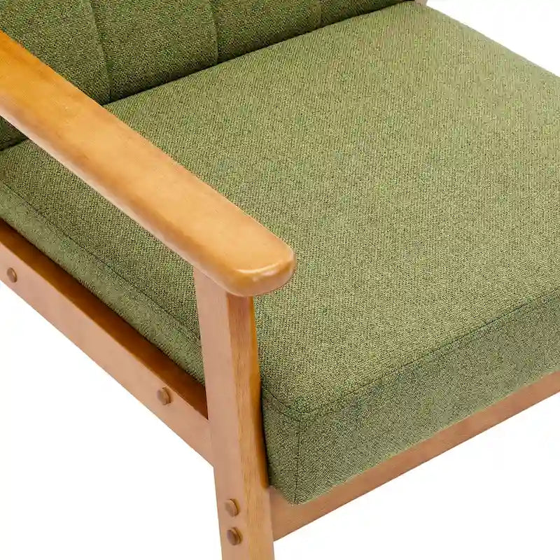 Poltrona con braccioli e piedini in legno massello, per soggiorno, camera da letto, studio