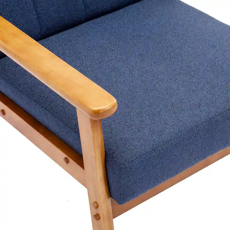 Poltrona con braccioli e piedini in legno massello, per soggiorno, camera da letto, studio