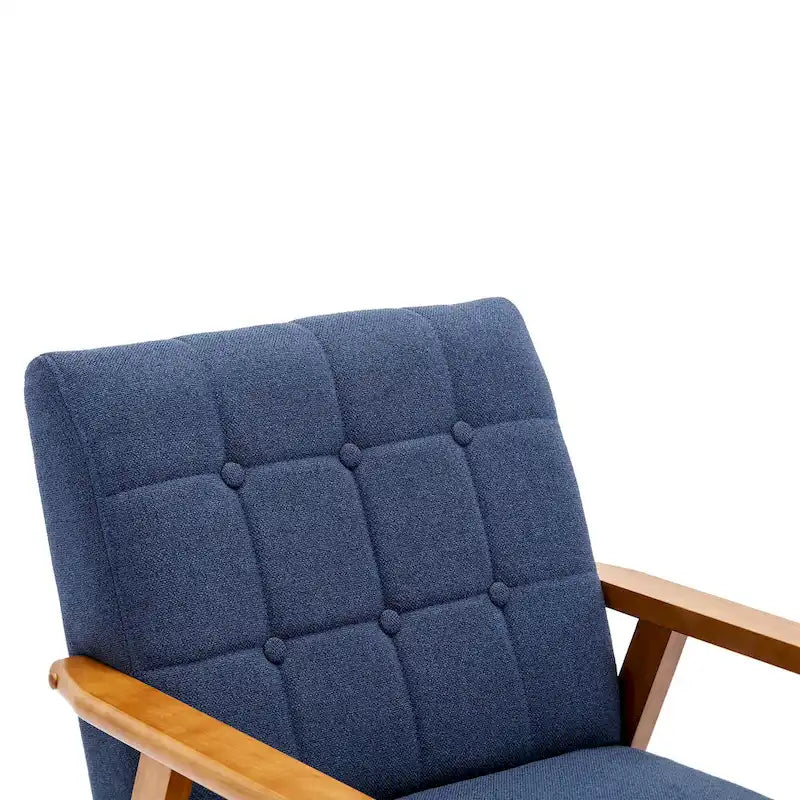 Poltrona con braccioli e piedini in legno massello, per soggiorno, camera da letto, studio