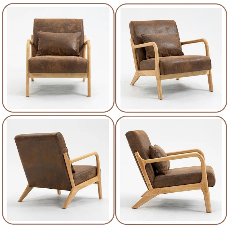 Poltrona Mid-Century in Velluto con Cuscino Lombare