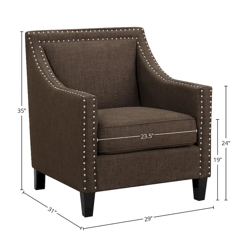 Poltrona d'accento Erica con borchie decorative cromate