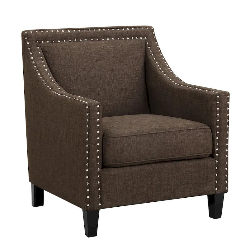 Poltrona d'accento Erica con borchie decorative cromate